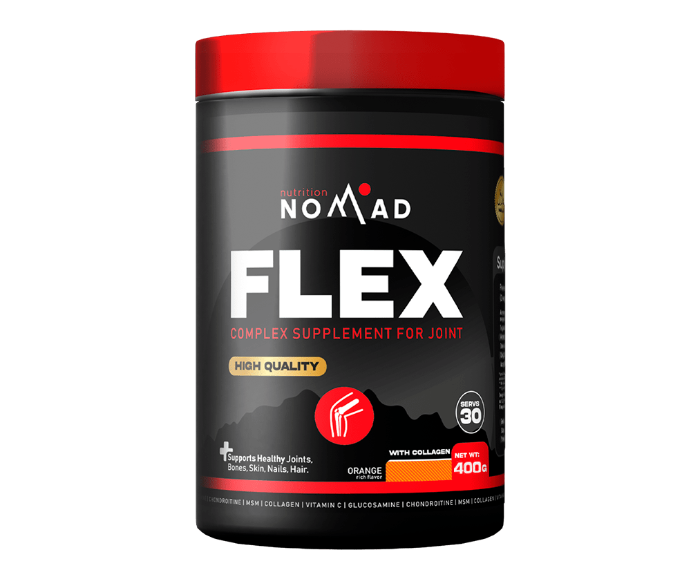 Купить Глюкозамин и Хондроитин FLEX 12990₸ от Nomad Nutrition 400 гр в  Алматы, Астане, Караганде, Павлодаре, Усть-Каменогорске | Iron Addicts